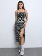 Ditsy Floral Print Split Thigh Cami Dress